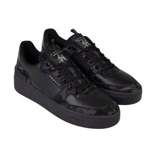 Cruyff Mens Endorsed Leather Tennis Sneakers / Black